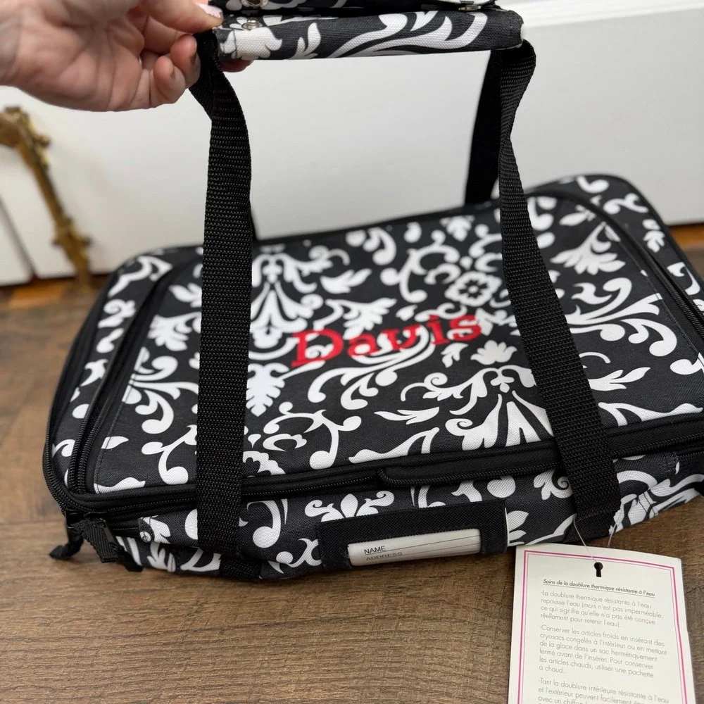 Thirty-One Perfect Party Set Insulated Casserole Carrier Vintage Damask NWT